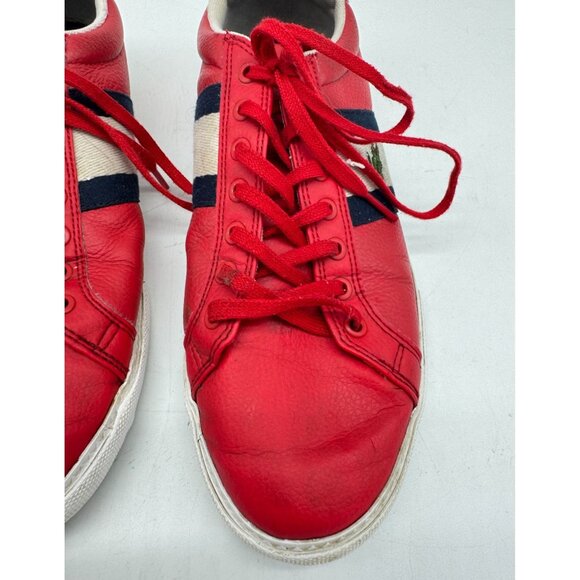 Lacoste Mens Grad Vulc 120 2 P Sneaker Size Red Leather Sneakers Size 8.5 Red - Picture 4 of 13